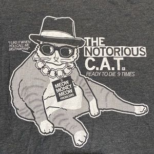 NWOT RayGun The Notorious C.A.T. Parody Funny Cat Biggie Smalls Hip Hop …